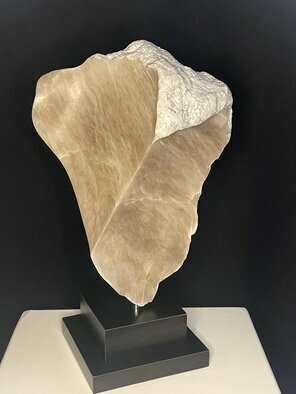 Terry Mollo: 'caffe latte', 2023 Stone Sculpture, Abstract. This alabaster stone is a display of tan and beige and ivory striations and that is what inspired this piece. ...