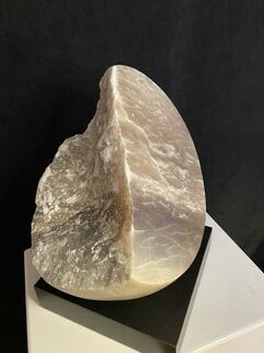 Terry Mollo: 'crash', 2024 Stone Sculpture, Abstract Landscape. Spectacular fragmented planet earthafter a lethal crash.  Translucent alabaster. ...