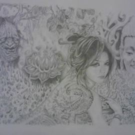 Jonathan Russell: 'giesha', 2012 Pencil Drawing, Beauty. Artist Description:  yeah i have tattood              ...