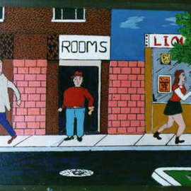 Thomas Mccabe: 'Coventry Farms', 2000 Acrylic Painting, Urban. Artist Description:  A humorous look at a slice of America. ...