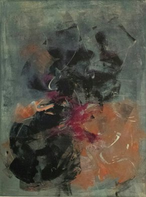 Susan Cantor-uccelleti: 'Simplicity', 2016 Acrylic Painting, Abstract.  Greys, blues, oranges and pinks softly combined give the feel of a simple calm being. My energy, sponges and roller andmy creative expressions create this original painting.Sides are painted for a finished, professional look. No frame included but a black floater frame is a nice compliment. Original painting with...