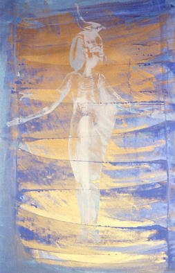 Ulrich  Osterloh: 'Selket', 1990 Other Printmaking, Mythology. Artist Description: A screenprint I made at college in 1990. Ever since seeing her' in the flesh' when I was only ten, in an amazing touring exhibition of original artefacts from Tutankhamun' s tomb, I have loved Selket, and later produced a series of prints with her image. She is ...