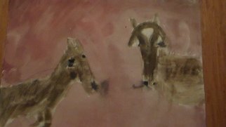 Artist: Matt Andrade - Title: two horses - Medium: Watercolor - Year: 2015