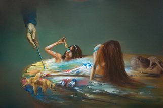 Vaidotas Bakutis: 'Attists palette', 2009 Oil Painting, Surrealism. 
