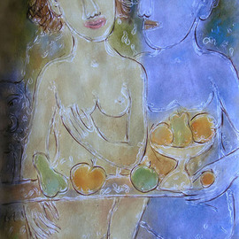 Yevmenenko Valentina: 'A breakfast', 2011 Oil Painting, Figurative. Artist Description:               Paper, oil, 30o51. 2011              ...