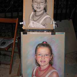 Giovan Beck: 'Little girl', 2006 Pastel, Portrait. Artist Description:  One is done in charcoal, the other with soft pastels on paper. The quality of my work is very important, especially working down the street. Any order welcome, if you think about quality portrait. I do post Worldwide, Thank you! ...