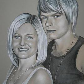 Giovan Beck: 'Stobbs Couple', 2006 Charcoal Drawing, Portrait. Artist Description:   Double portrait, done with charcoal and soft pastel on Fabriano paper. This comes rolled- up inside a cardboard tube, easy to transport, frame not included....