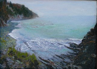 Vasily Zolottsev: 'At the Cadoshsky rocks An etude', 2006 Oil Painting, Marine.  The Black Sea at Tuapse in Russia. ...