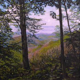 Vasily Zolottsev: 'Grows dark  An etude', 2008 Oil Painting, nature. Artist Description:   Caucasus. Landscape near Tuapse in Russia.  ...