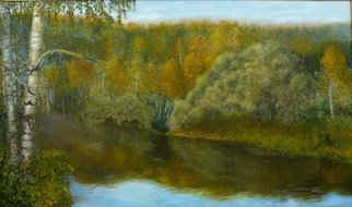 Vasily Zolottsev: 'The Golden Time Female Summer', 2007 Oil Painting, Landscape.  The nature of the south of Western Siberia. ...