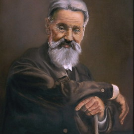 Vasily Zolottsev: 'The Portait of the academican of painting A A Kiselyov', 2007 Oil Painting, World Culture. Artist Description:  A. A. Kiselyov( 1838- 1911) - the Russian academic of painting. The picture was acquired by a museum but it is possible to do an author's repetition.   ...