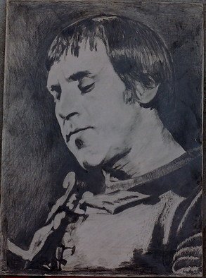 Vasily Zolottsev: 'The portrait of V Vysotsky', 2002 Crafts, Portrait.  Vladimir Vysotsky is a whole epoch of the life of my country. His songs won hearts of people and sounded almost in each house. Our life like in the mirrow was reflected in them . A graphite pencil on a paper. 45x34 cm 2002 ...