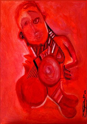 Vanessa Bernal: 'Adrogyny', 2006 Acrylic Painting, Erotic.  Expressionism, Modern Art   ...
