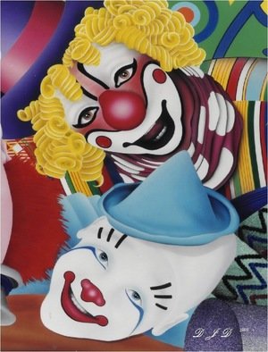 Donald Davenport: 'Two Clowns', 2009 Other, Clowns.  Two Clowns is a 20
