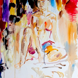 Velemir Pankratov: 'Dreaming', 2011 Oil Painting, nudes. Artist Description: Young nude girl  ...