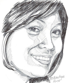 Evie O. Bridges: 'Annie', 2012 Pen Drawing, Portrait. Artist Description:       Rough Sketch           ...