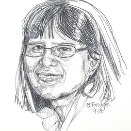 Evie O. Bridges: 'Beth', 2012 Pen Drawing, Portrait. Artist Description:               Rough Sketch                   ...