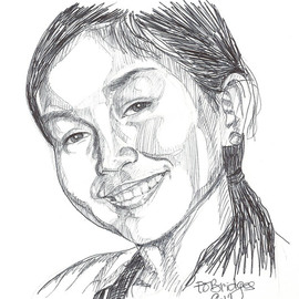 Evie O. Bridges: 'Carissa', 2012 Pen Drawing, Portrait. Artist Description:                   Rough Sketch                       ...