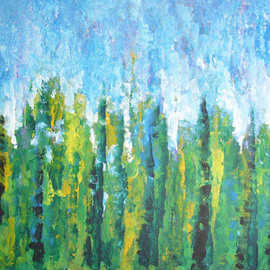 Valerie Leri: 'Poplar Trees', 2010 Acrylic Painting, Landscape. Artist Description:  Realism           ...