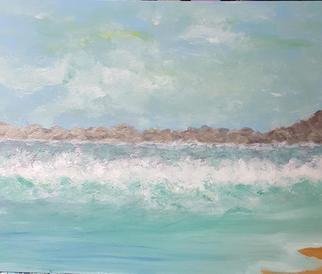 Valerie Leri: 'breaking waves', 2017 Acrylic Painting, Beach. Original painting with no frame. ...