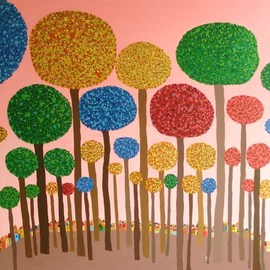 Mimi Revencu: 'Martin s Forest', 2010 Acrylic Painting, Landscape. Artist Description:  art, painting, contemporaryart, Sea, Acrylic, artwork, colorful, painter, artiste, gallery, glarify, Fishes, artforsale, artfair, mimirevencu, mirabilism, artmogallery, artm...