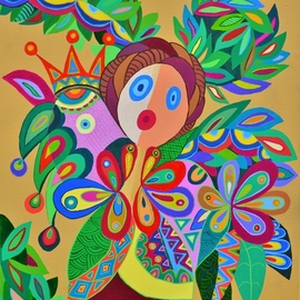 Mimi Revencu: 'The Soprano', 2013 Acrylic Painting, Figurative. Artist Description:  art, contemporaryart, Acrylic, artwork, Forest, bird, ArtCollector, temptation, artforsale, mimirevencu, mirabilism, artmogallery, artmo, magic...