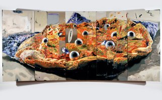 Viorel  Popescu: 'Pizza Pearls and Diamonds ', 2009 Oil Painting, Representational. 