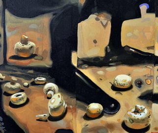 Viorel  Popescu: 'Quator Detail, Mushrooms', 2009 Oil Painting, Representational. 