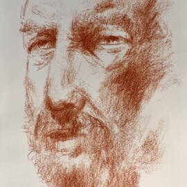 John Tooma: 'head study', 2021 Pastel Drawing, Portrait. Artist Description: study in chalk pastel, Conte pastel on paper...