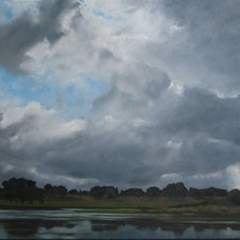 John Tooma: 'storm looming over eastlakes', 2005 Oil Painting, Nature. Artist Description: This is where I used to live in this amazing part of Sydney suburb of Eastlakes, I lived not far from this spot as I would drive past this beautiful region of Sydney every week. ...