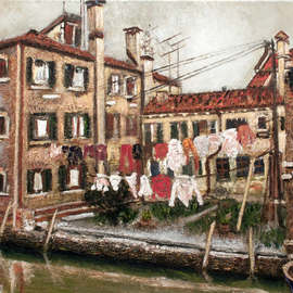 Vladimir Kezerashvili: 'Venice view', 2011 Acrylic Painting, Landscape. Artist Description:  venice, landscape, water, sea, canal, gondola ...