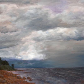 Vladimir Volosov Artwork The Gloomy Sky, 2014 Oil Painting, Marine