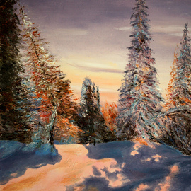 Vladimir Volosov: 'frozen day', 2022 Oil Painting, Landscape. Artist Description: When I create my piece, I wish to convey the emotions I feel for the scene or objects to the viewer.  I want the viewer to be an active participant in my joy, melancholy, humor, nostalgia.  To me, the process of creating a work is transcendental I am ...