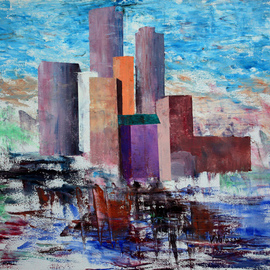 Vladimir Volosov: 'manhattan', 2023 Oil Painting, Architecture. Artist Description:        There is no doubt that visual art is a powerful medium. It has the ability to inspire and to move us deeply.When I create my piece, I wish to convey the emotions I feel for the scene or objects to the viewer. I want the viewer to ...