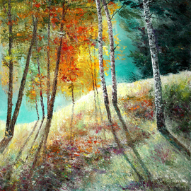 Vladimir Volosov: 'sunny forest', 2018 Oil Painting, Impressionism. Artist Description: I offer free shipping across the planet as my gift to you   the buyer        There is no doubt that visual art is a powerful medium. It has the ability to inspire and to move us deeply.The author s goal to engage the viewer in the creative process. ...
