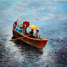 Vladimir Volosov: 'weekend stroll', 2021 Oil Painting, Impressionism. Artist Description:  There is no doubt that visual art is a powerful medium.  It has the ability to inspire and to move us deeply.The author s goal to engage the viewer in the creative process.  He invites the viewer to go their own way and become a co- author, ...