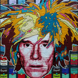 Vlado Vesselinov: 'andy warhol', 2019 Oil Painting, Popular Culture. Artist Description: The work was inspired by the great pop artist Andy Warhol.  Andy is an absolute pop icon, the inspiration behind generations of artistsaEUR|The work was realized with author s technique with oil and acrylic on canvas.  Rich in many colors and great relief that gives the work ...