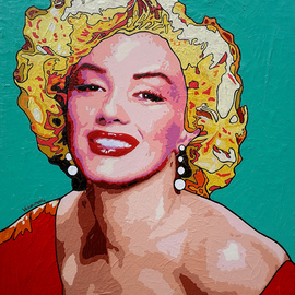 Vlado Vesselinov: 'marilyn monroe', 2019 Oil Painting, Celebrity. Artist Description: The work is inspired by the eternal sex symbol and movie star Marilyn Monroe.  An absolute icon and inspirer of an era in pop artaEUR|The work was realized with author s technique with high quality French oil paints and high quality Italian acrylic paints.  The work has ...