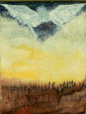 Vojkan Morar: 'pilgrim of clouds', 1998 Oil Painting, Inspirational. 