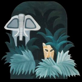 Vicki Place: 'its a jungle 2', 2009 Mixed Media, Animals. Artist Description: Acrylic on Wood Plexiglass lighted background   ...