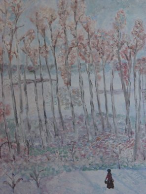 Vincent Sferrino: 'Snowfield Stroll', 2013 Acrylic Painting, nature.  Venturing Forth In Winter. Acrylic on Canvas    ...