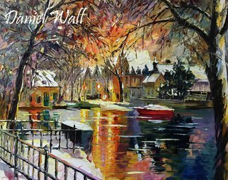 Artist: Daniel Wall - Title: Snowy Lake - Medium: Oil Painting - Year: 2015