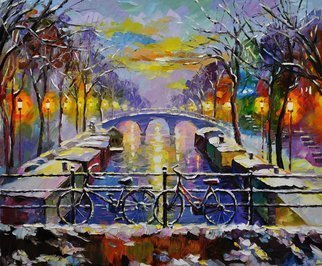 Artist: Daniel Wall - Title: Twilight Over Canal - Medium: Oil Painting - Year: 2015