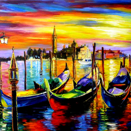 Daniel Wall: 'Venice Sunrise', 2007 Oil Painting, Cityscape. Artist Description:      Intense Impressionism is characterized by unsurpassed intensity and boldness. Daniel Wall' s Intense Impressionist techniques include big, conspicuous strokes created with palette knives, extreme texture with heavy paints, intensified vibrant colors, and exaggerated striking effects of lights.     ...