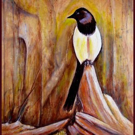 Walter Crew: 'idaho magpie', 2011 Acrylic Painting, Birds. Artist Description:           acrylic          ...