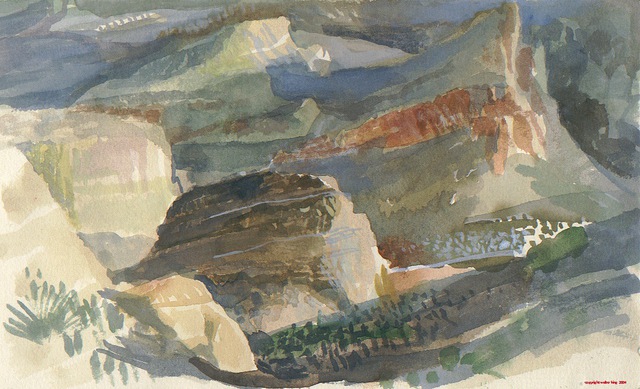 Walter King  'Apache Butte', created in 2004, Original Collage.