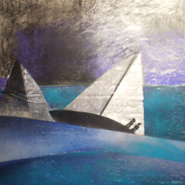 Walter King: 'Sail Series, Storm', 2010 Pastel, Boating. Artist Description:  1st of a new series of studies. Sail Series Storm is in the private collection of Markus Kruse. ...
