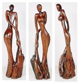 Khurshid Khatak: 'Widow', 2003 Wood Sculpture, Fantasy. Extortion of ignorance. ...