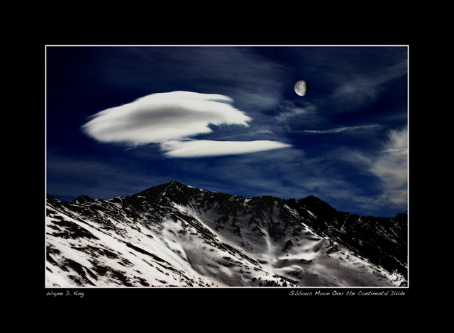 Wayne King  'Gibbous Moon Over The Continental Divide Fine Art Poster', created in 2008, Original Photography Digital.