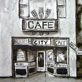 Wayne Wilcox: 'Blues City Cafe Memphis', 2004 Other Drawing, Cityscape. 
